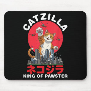 Catzilla King Of Pawster Giant Cat Destroy City He Mouse Pad