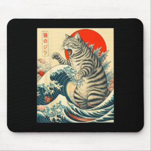 Catzilla Shorthair Cat Japanese Art Gifts For Men  Mouse Pad
