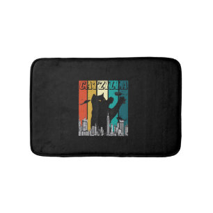 Catzilla Vintage Retro Funny Cat Kitten Halloween Bath Mat