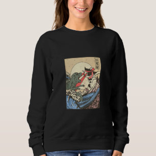 Catzilla Vs Kaiju Vintage Funny Cute Cat Japanese Sweatshirt