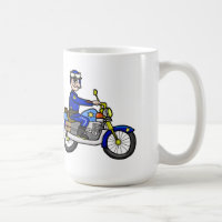 Caucasian Motorcycle Cop Mug Customise It!