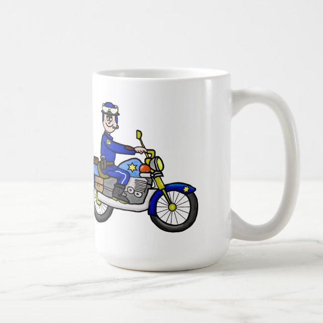 Caucasian Motorcycle Cop Mug  Customise It! (Right)