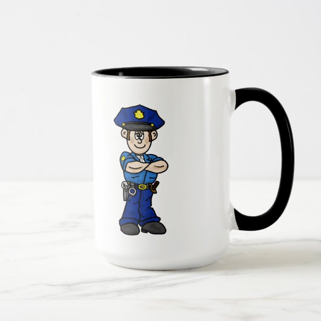 Caucasian or White Cop & Fingerprint Mug (Right)
