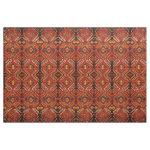 Caucasian rug design in warm colours fabric