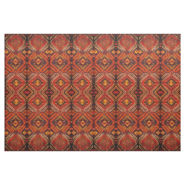 Caucasian rug design in warm colours  fabric (Fat Quarter)
