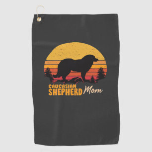 Caucasian Shepherd Dog Mum Vintage Retro Classic T Golf Towel