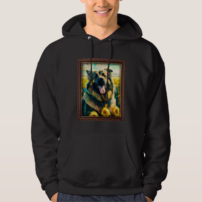 Caucasian Shepherd Painting Sunflower Flower Mom W Hoodie (Front)