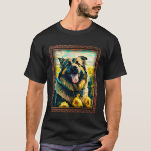 Caucasian Shepherd Painting Sunflower Flower Mom W T-Shirt