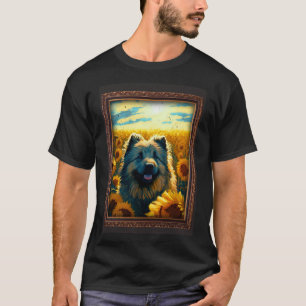 Caucasian Shepherd Painting Sunflower Flower Mum W T-Shirt