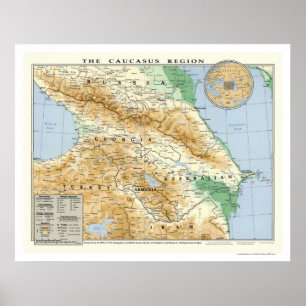 Caucasus Region Map 1994 Poster