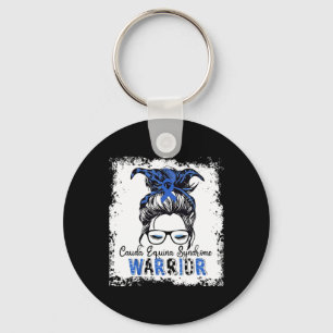 Cauda Equina Syndrome Warrior Blue Ribbon Awarenes Key Ring