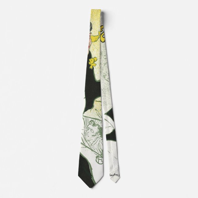 Caudieux by Toulouse Lautrec, Vintage Art Nouveau Tie (Front)