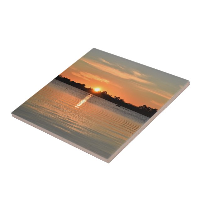 Caught in the Sunset Ceramic Tile (Side)