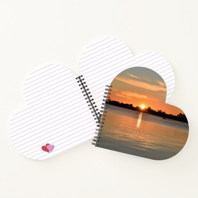 Caught in the Sunset Heart Shaped Spiral Notebook (Inside)