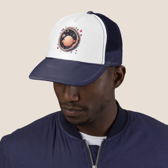 💖🌠 "Caught in Your Orbit" Trucker Hat (In Situ)