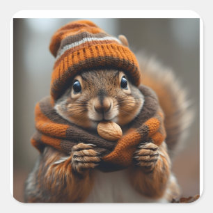 Caught snacking again - Squirrel Ai image Square Sticker