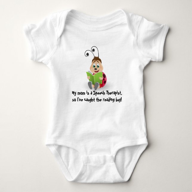 Caught the reading bug mom Speech Therapist baby Baby Bodysuit (Front)