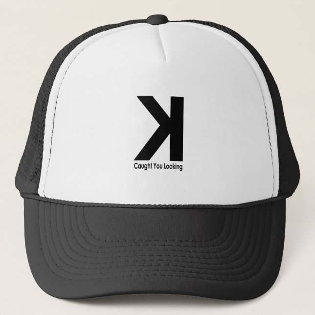 Caught You Looking – Funny Baseball Pitcher Saying Trucker Hat (Front)