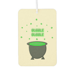 Cauldron and Bubbling Green Brew Halloween Car Air Freshener