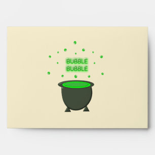 Cauldron and Bubbling Green Brew Halloween Envelope