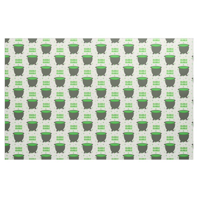 Cauldron and Bubbling Green Brew Halloween Fabric (Fat Quarter)