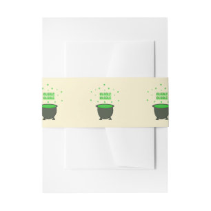 Cauldron and Bubbling Green Brew Halloween Invitation Belly Band