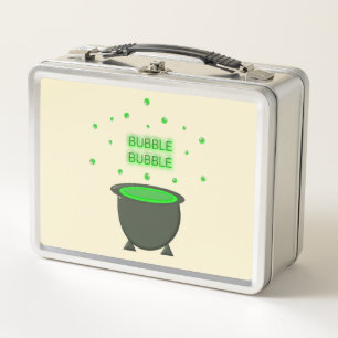 Cauldron and Bubbling Green Brew Halloween Metal Lunch Box