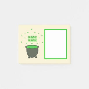 Cauldron and Bubbling Green Brew Halloween Post-it Notes