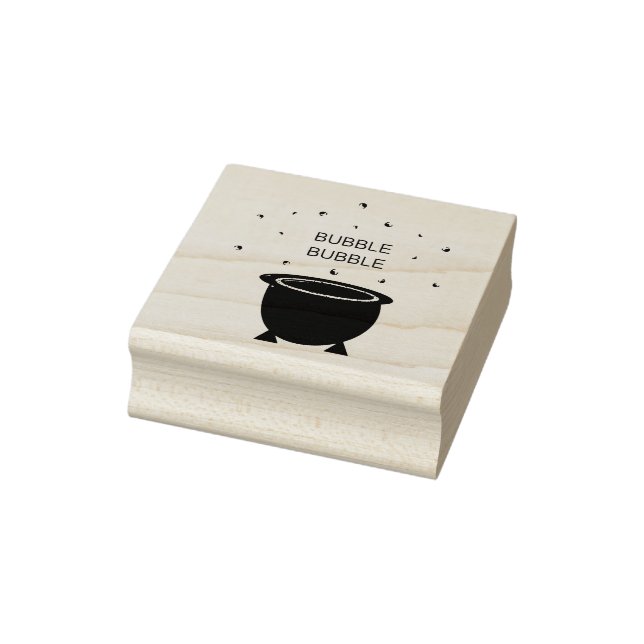 Cauldron and Bubbling Green Brew Halloween Rubber Stamp (Stamp)