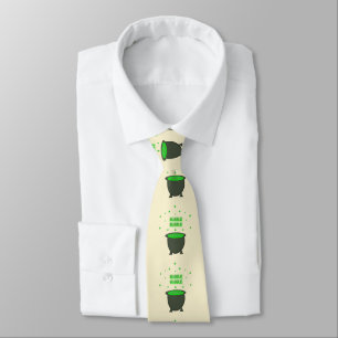 Cauldron and Bubbling Green Brew Halloween Tie