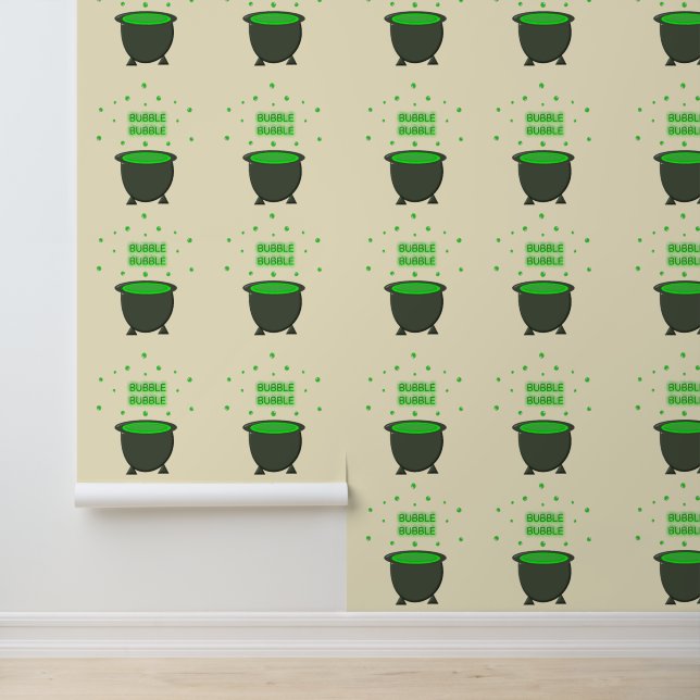 Cauldron and Bubbling Green Brew Halloween Wallpaper (Application)