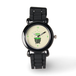 Cauldron and Bubbling Green Brew Halloween Watch