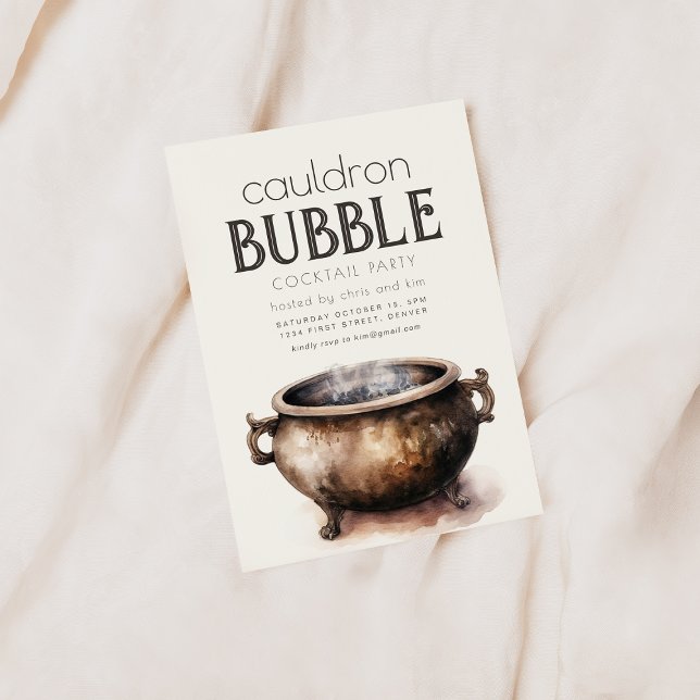 Cauldron Bubble Halloween Party Invitation (Creator Uploaded)