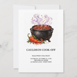 Cauldron Cook-Off Halloween Chilli Party Invitatio Invitation
