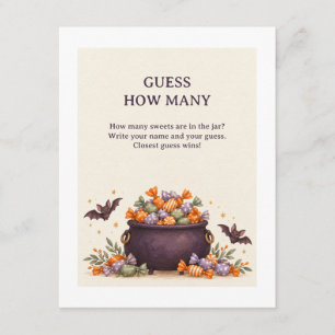 Cauldron Count Halloween Candy Guessing Game Card