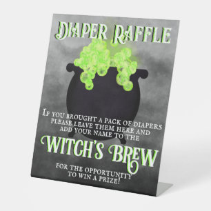 Cauldron Diaper Raffle Pedestal Sign