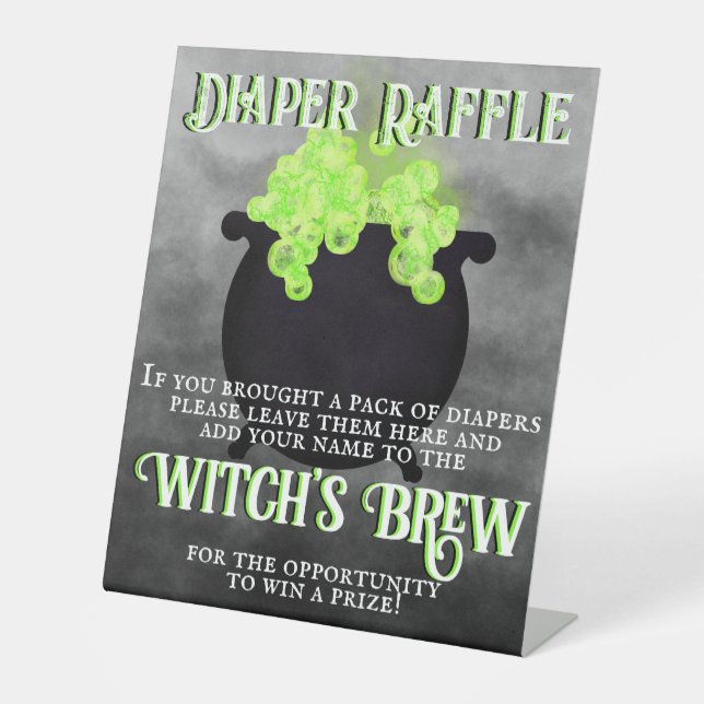 Cauldron Diaper Raffle Pedestal Sign (Front)