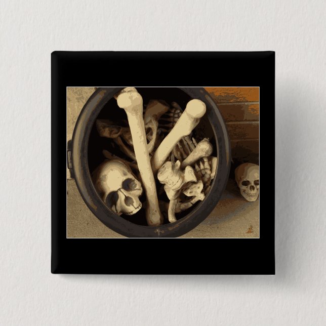 Cauldron of bones. 15 cm square badge (Front)