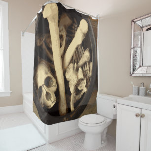 Cauldron of bones. shower curtain