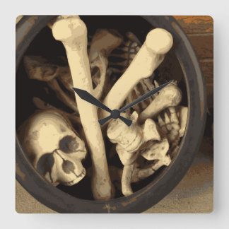 Cauldron of bones. square wall clock