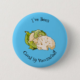 Cauliflower cartoon illustration 6 cm round badge