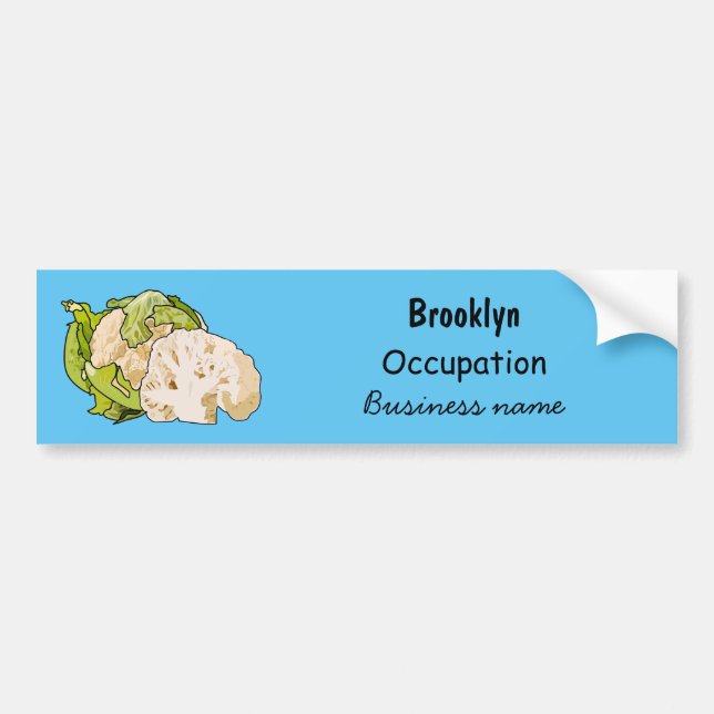 Cauliflower cartoon illustration bumper sticker (Front)