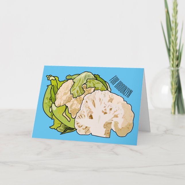 Cauliflower cartoon illustration card (Front)