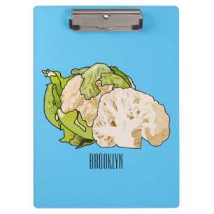 Cauliflower cartoon illustration clipboard