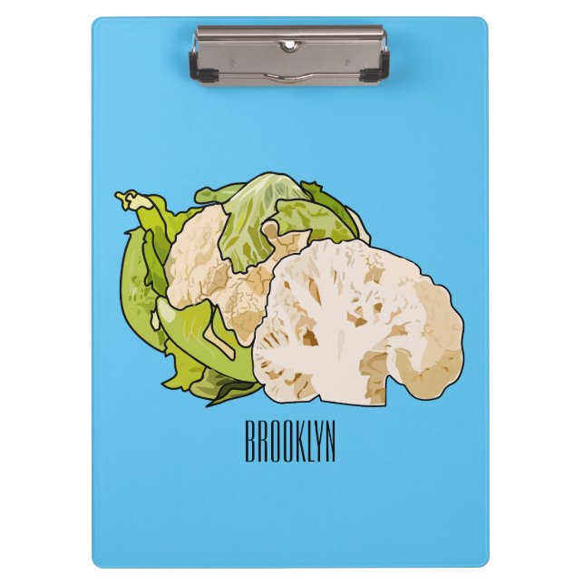 Cauliflower cartoon illustration clipboard (Front)