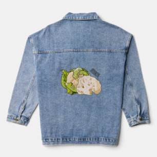 Cauliflower cartoon illustration denim jacket
