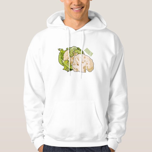 Cauliflower cartoon illustration hoodie (Front)