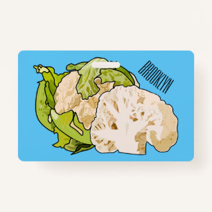 Cauliflower cartoon illustration ID badge