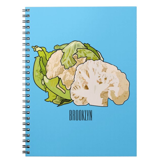 Cauliflower cartoon illustration notebook (Front)