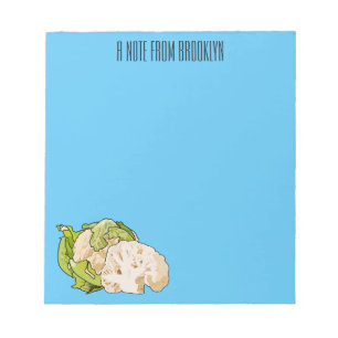 Cauliflower cartoon illustration notepad